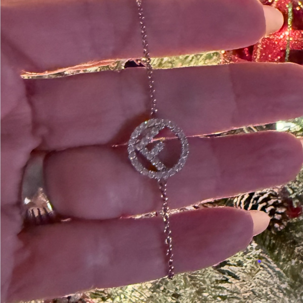 🇺🇸Fendi Silver Bracelet with Crystal Logo - Picture 4 of 4